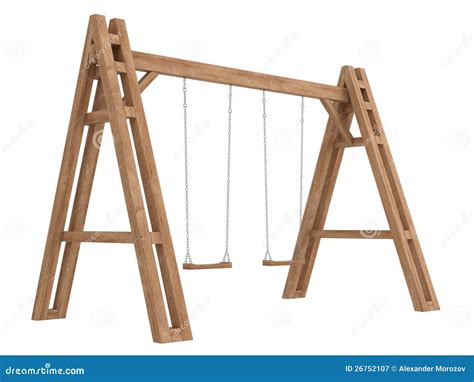 Wooden a-frame with swings stock illustration. Illustration of framework - 26752107