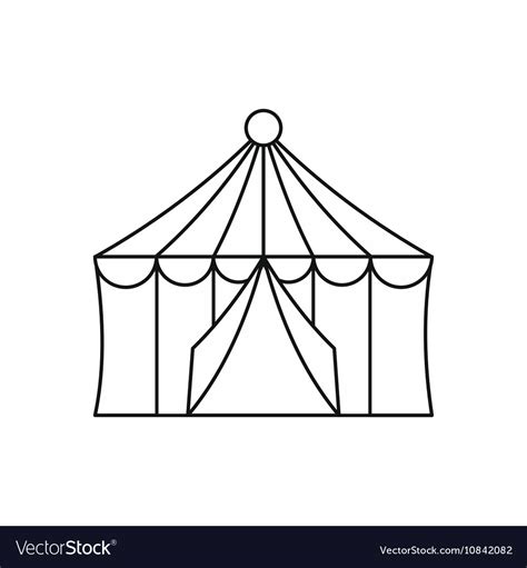 Circus tent icon outline style Royalty Free Vector Image