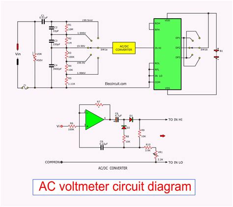 Electronic Voltmeter Circuit Diagram