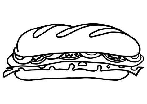 sandwich black and white - Clip Art Library