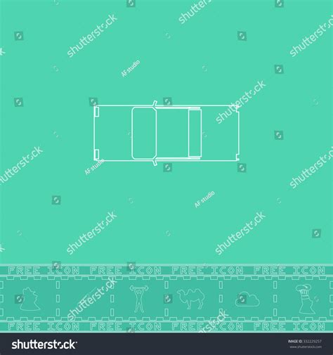 Car Top View White Outline Flat Stock Vector (Royalty Free) 332229257 | Shutterstock