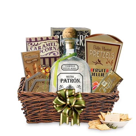 Patron Silver Tequila Gift Basket | Tequila gift, Tequila gifts basket ...