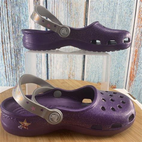 Hannah Montana Mary Jane CROCS purple silver retro... - Depop