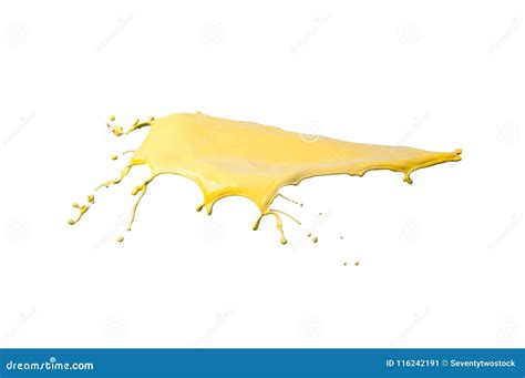 Yellow paint splash stock image. Image of fluid, splatter - 116242191