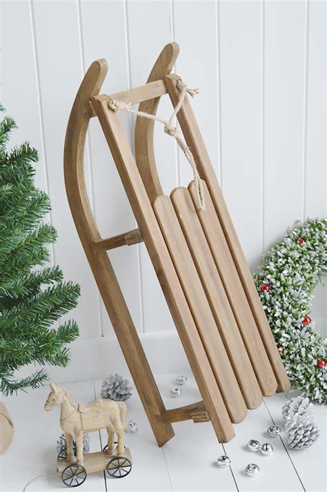 Wooden Decorative Sleigh - New England style Christmas Decor