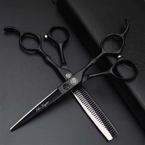 Japan 6.0 5.5 Black Scissors Hair Professional Barber Scissors Hair Cutting Scissors ...