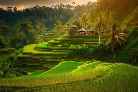 Premium AI Image | The rice terraces of ubud, bali