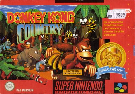 Donkey Kong Country (1994) SNES box cover art - MobyGames