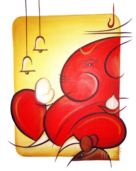 Abstract Ganesha Paintings On Canvas - Painting Photos