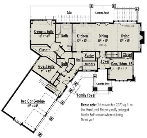 House Plan 7806-00003 - Lake Front Plan: 2,221 Square Feet, 2-3 Bedrooms, 2 Bathrooms | Basement ...