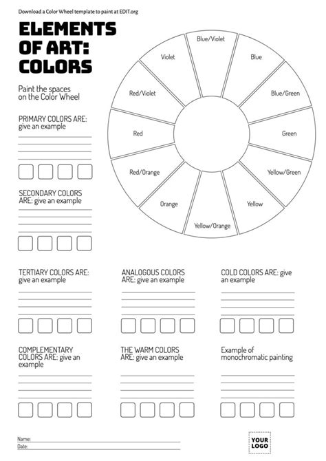 Free Printable Color Wheel Templates