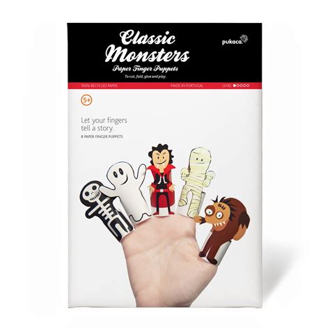 Classic Monsters Paper Finger Puppets DIY Craft Kit Paper - Etsy