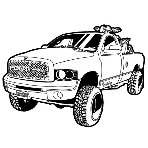 Lifted Dodge Cummins Truck Page Coloring Pages