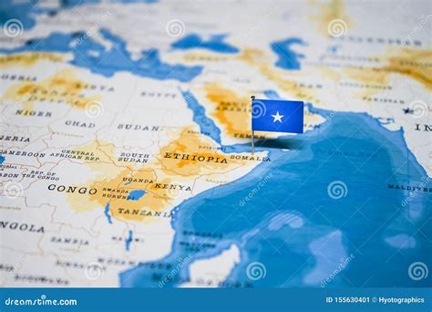 The Flag of Somalia in the World Map Stock Image - Image of journey, flag: 155630401