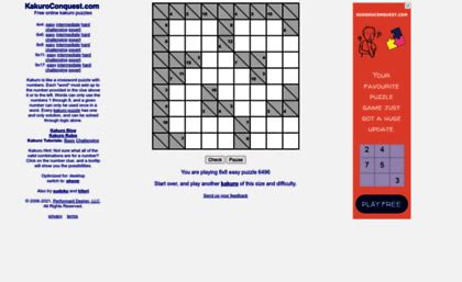 Kakuroconquest.com website. Kakuro - Play Online Kakuro Puzzles for ...