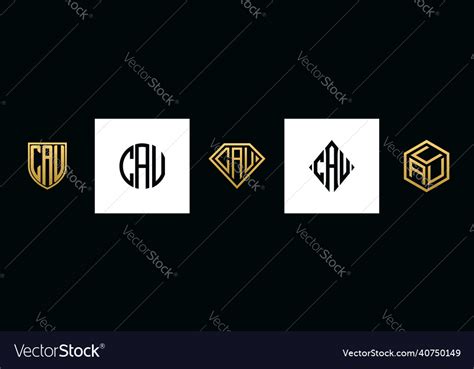 Initial letters cau logo designs bundle Royalty Free Vector