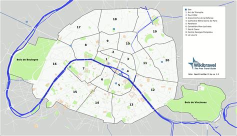 Districts Of Paris Map