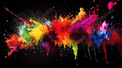 Colorful Splashes Of Paint On Black Background, Paint Splatter Pictures ...