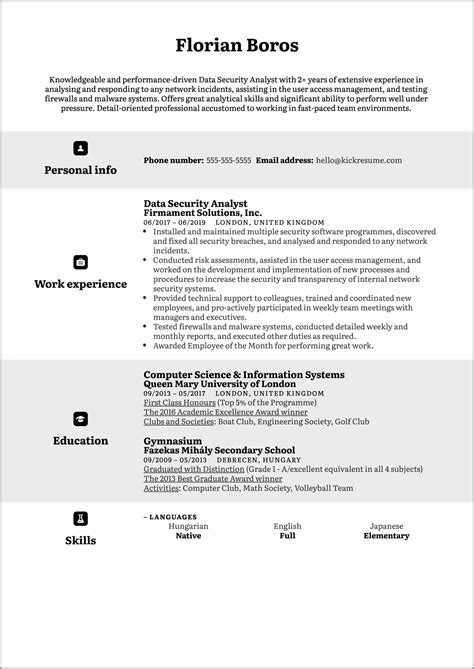 Cyber Security Engineer Resume Example - Resume Example Gallery