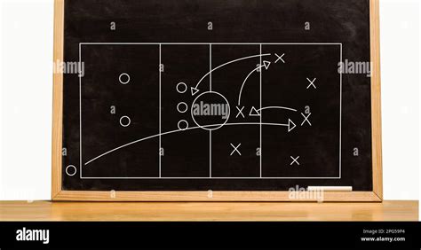 Image of football game strategy on football field Stock Photo - Alamy