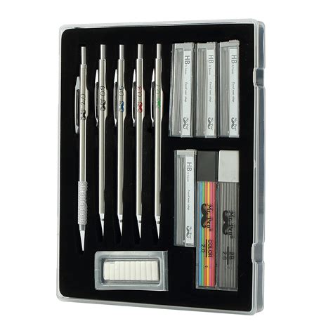 Buy Mr. Pen Mechanical Pencil Set with Lead and Eraser Refills, 5 Sizes, Drafting, Sketching ...