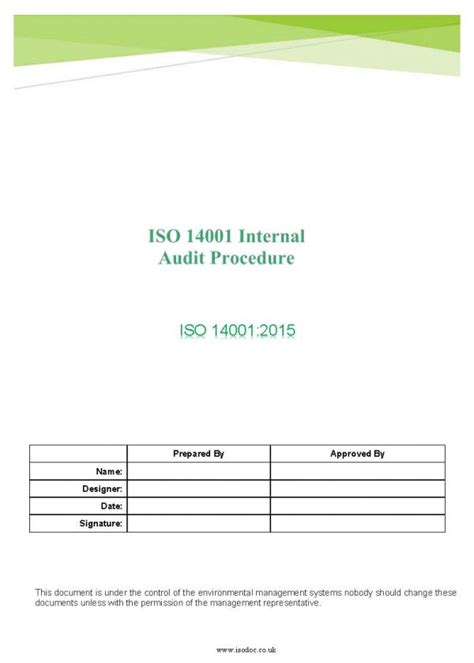 ISO 14001 Internal Audit Procedure - ISODOC GROUP