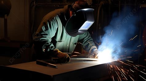 Welder Welding Metal Products With Welder Background, Pictures Of ...