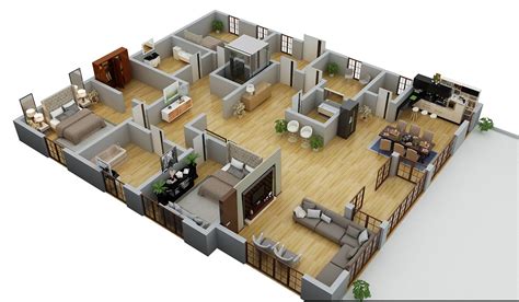 3D FLOOR PLAN RENDER IN 3D MAX WITH VRAY 3.46 on Behance House Plans Mansion, 3d House Plans ...