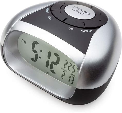 Loud Talking Alarm Clock with Time and Temperature – for Low Vision or Blind (Gray) – Cirbic ...