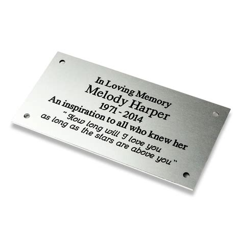 Rectangular silver aluminium engraved plaque – Engraving Studios