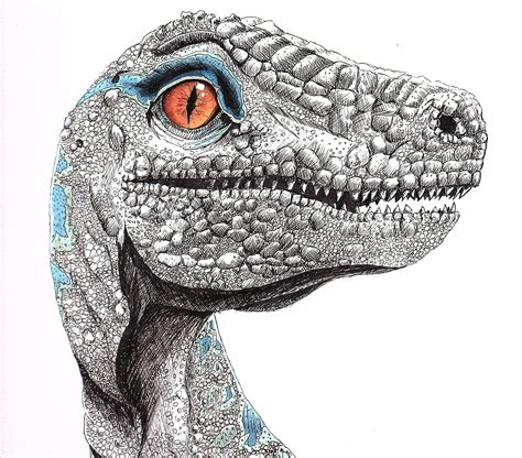 Blue the Velociraptor PRINT from Jurassic World Fallen Kingdom | Etsy