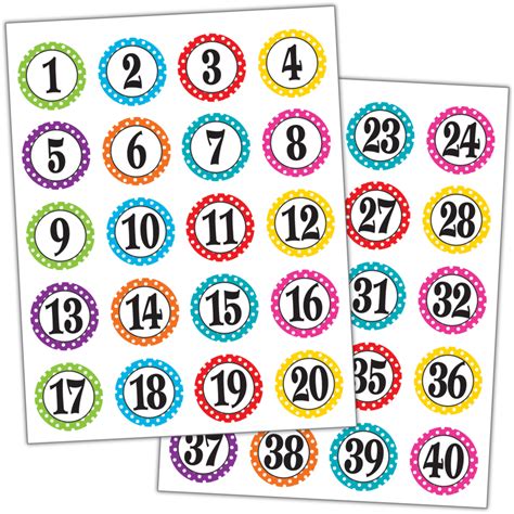 Polka Dots Numbers Stickers - TCR3567 | Teacher Created Resources