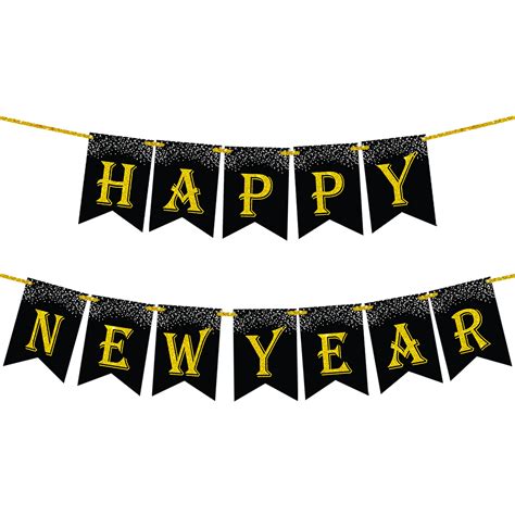 Buy Glitter, Happy New Year Banner 2023 - 10 Feet | Gold Happy New Year Sign for Happy New Year ...