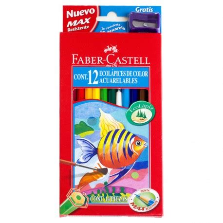 Lapices de colores Faber-Castell largos ACUARELABLES x 12u. | Office ...