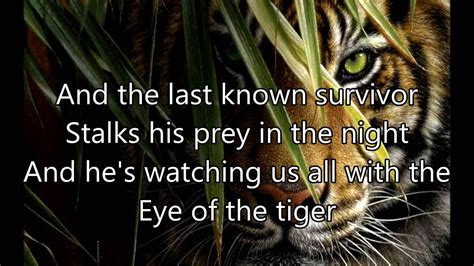 Survivor Eye Of The Tiger Lyrics