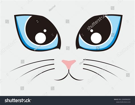 Cute Cat Face Vector Cat Eyes Stock Illustration 2268996281 | Shutterstock