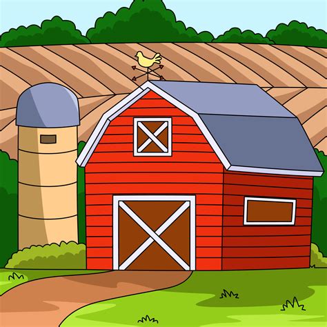 Farmhouse Colored Cartoon Farm Illustration 7528209 Vector Art at Vecteezy