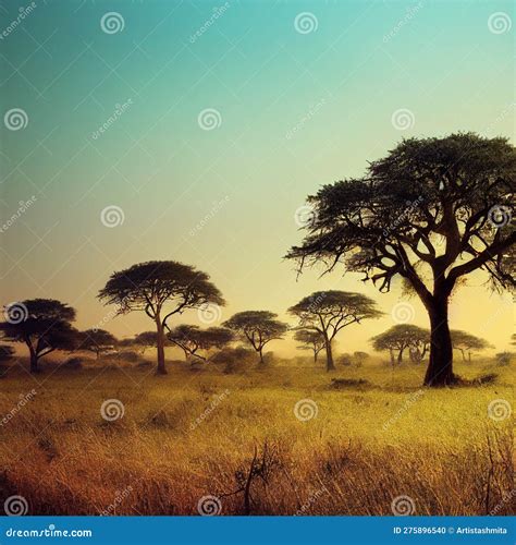 Forest Cover, African Savanna Landscape Stock Photography ...