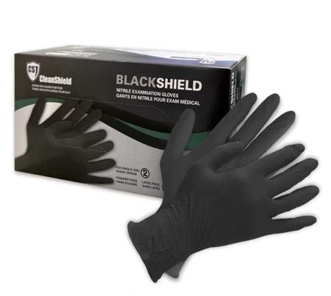 Black Shield Nitrile Disposable Gloves Black 8MIL 12" - PPE Toronto Supply