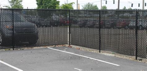 6' High Black Chain-Link Fence w/ Black Privacy Slats | Accurate Fence ...