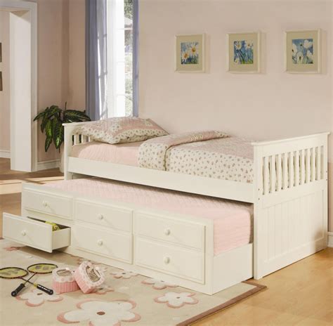 White Twin Trundle Bed | Day Beds | Seat-N-Sleep