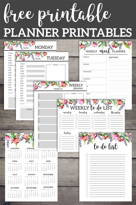 Floral Monthly Planner Template Pages Free Printable - Paper Trail Design