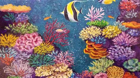 Realistic Underwater Coral Reef Drawing - Drawing Word Searches