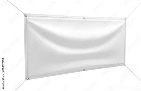 Blank White Indoor outdoor Fabric & Scrim Vinyl Banner for print design presentation. 3d render ...