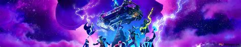 Fortnite video game series characters in neon light area 2K wallpaper download