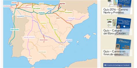 Mapa del Camino de Santiago (tracks y perfiles de las rutas).