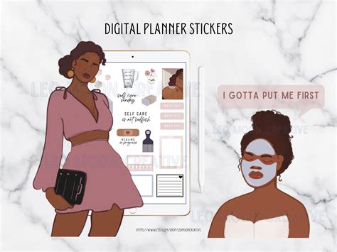 a woman wearing a pink dress and holding a black purse next to a digital planner sticker