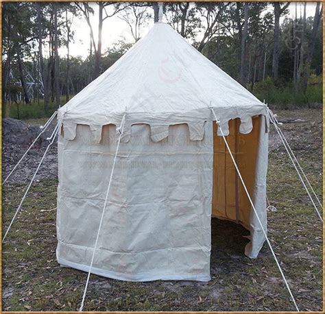 Medieval striped pavilion tent