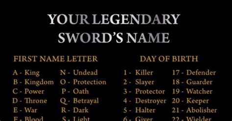 What is your legendary sword name? - GirlsAskGuys