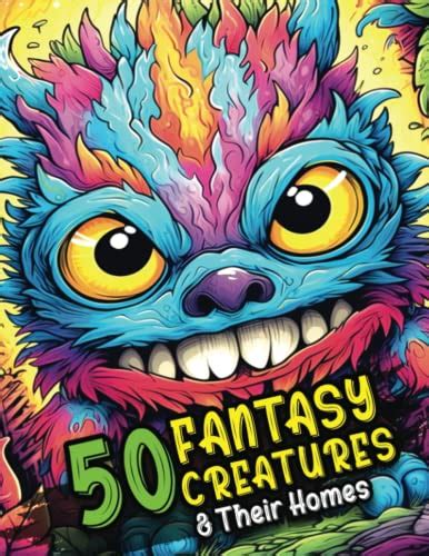 50 Fantasy Creatures & Their Homes: An Amazing Coloring Book for Adults and Teens with 50 ...